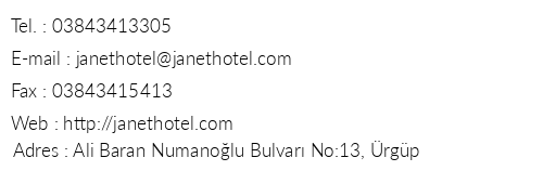 Janet Hotel telefon numaralar, faks, e-mail, posta adresi ve iletiim bilgileri